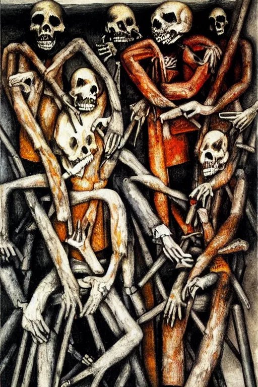 Image similar to death row, highly detailed painting by otto dix