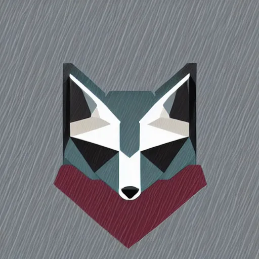 Image similar to a majestic fox, in a minimalist geometric style, with cyberpunk colors