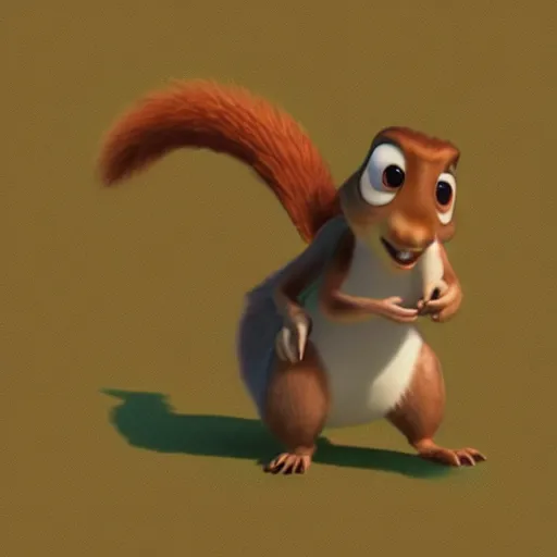 Image similar to pixar character, squirrel