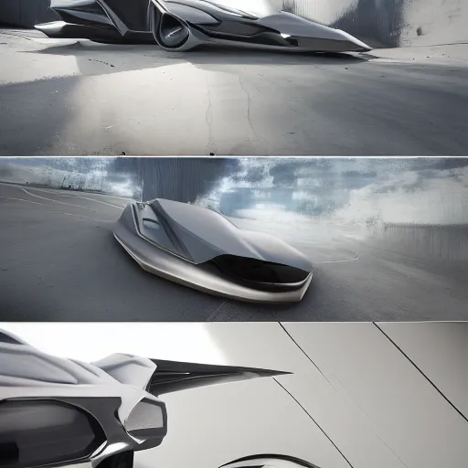 Image similar to khyzyl saleem car : medium size: 7, u, x, y, o medium size form panels: motherboard medium size forms : zaha hadid architecture big size forms: brutalist medium size forms: sci-fi futuristic setting: Ash Thorp car: ultra realistic phtotography, keyshot render, octane render, unreal engine 5 render , high oiled liquid glossy specularity reflections, ultra detailed, 4k, 8k, 16k: blade runner 2049 color : cinematic, high contrast