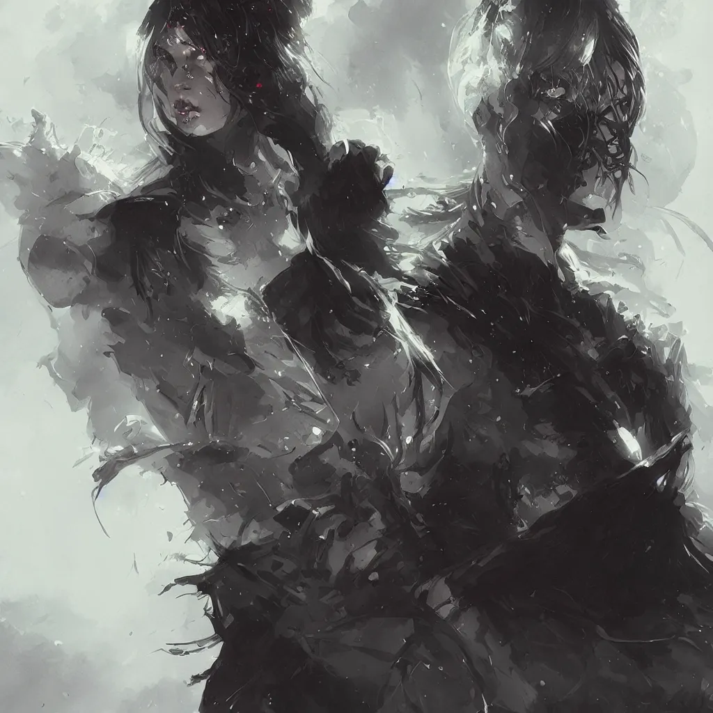 Image similar to portrait of a Dark Sorcerer Woman, dramatic lighting, illustration by Greg rutkowski, yoji shinkawa, 4k, digital art, concept art, trending on artstation