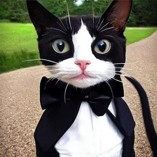 Image similar to beautiful cat wearing tuxedo