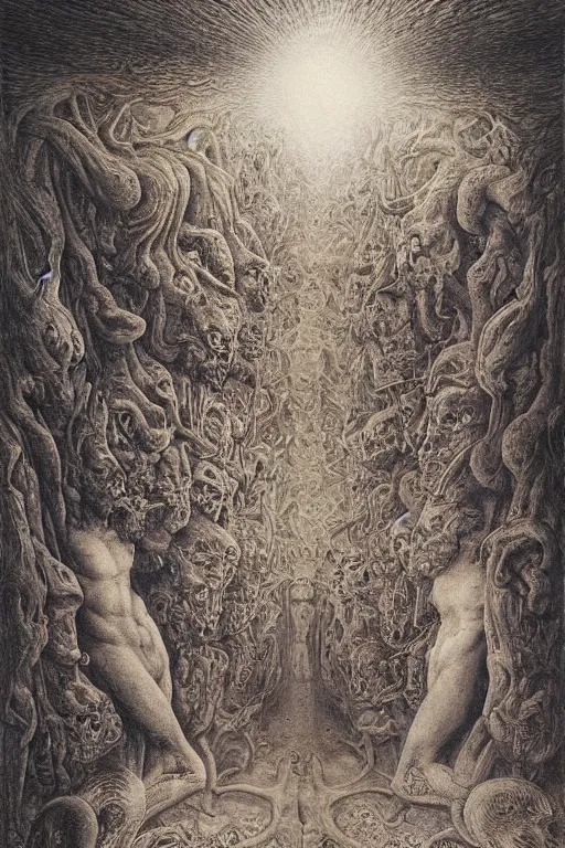 Image similar to manuscript with diagrams of different ancient alien races by agostino arrivabene and alan lee