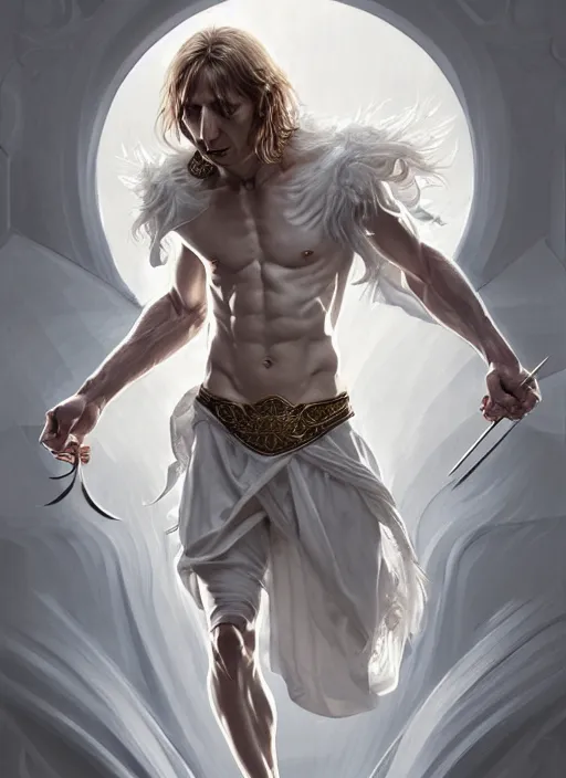 Prompt: portrait of aggressive luka modric, d & d, muscular! white, fantasy, intricate, elegant, highly detailed, digital painting, artstation, concept art, smooth, sharp focus, illustration, art by artgerm and greg rutkowski and alphonse mucha