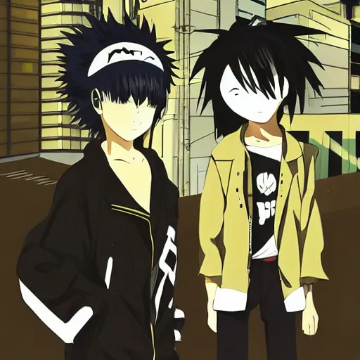 anime boys with spiky black hair
