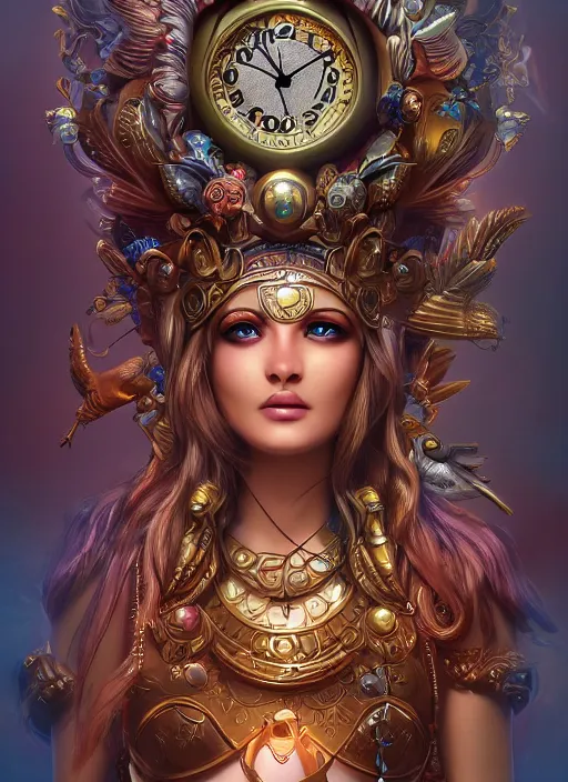 Prompt: the Goddess of Time, detailed digital art, trending on Artstation