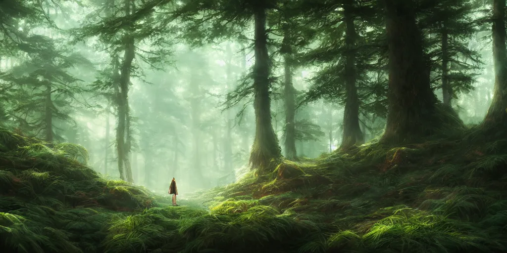 Image similar to a forest, highly detailed oil painting, Studio Ghibli, Jessica Rossier, digital art, octane render, beautiful composition, trending on artstation, masterpiece