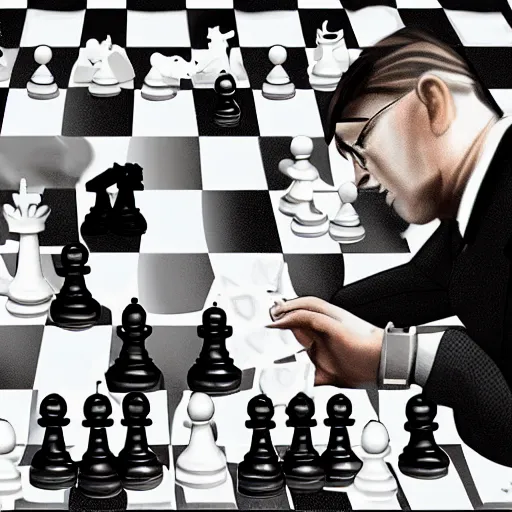 Image similar to a man that live in world of chess