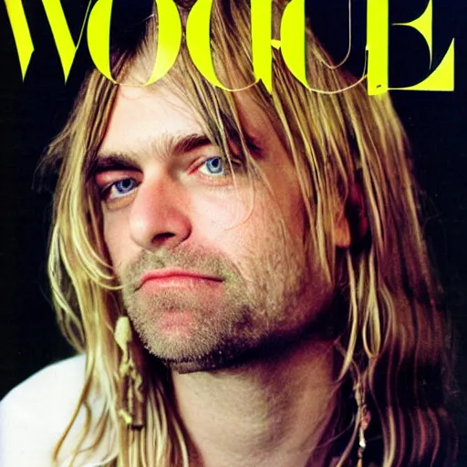 Image similar to kurt cobain on 9 0 s vogue cover