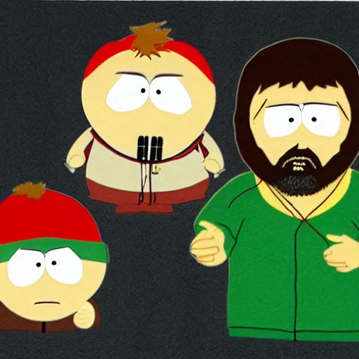 Image similar to jeff lebowski as south park character