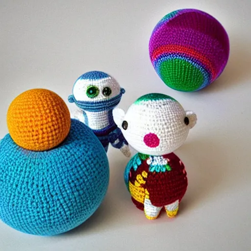 Prompt: Planet Earth, amigurumi, white background, 3d