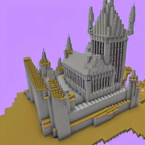 Prompt: Hogwarts castle, trending Minecraft build