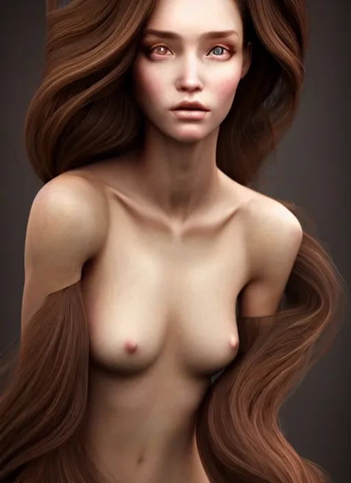 Prompt: a gorgeous female with long brown, hair photo by tim walker, realistic, full body shot, wide angle, sharp focus, 8 k high definition, insanely detailed, intricate, elegant, art by stanley lau and artgerm, floating embers