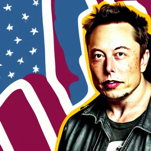 Image similar to A portrait photo of Elon Musk but he is an old hippie