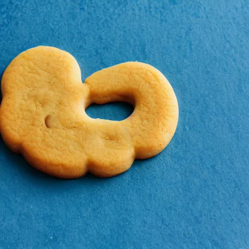 Prompt: circular golden cookie licking itself, pixar