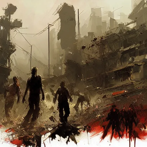 Prompt: zombie apocalyptic, craig mullins