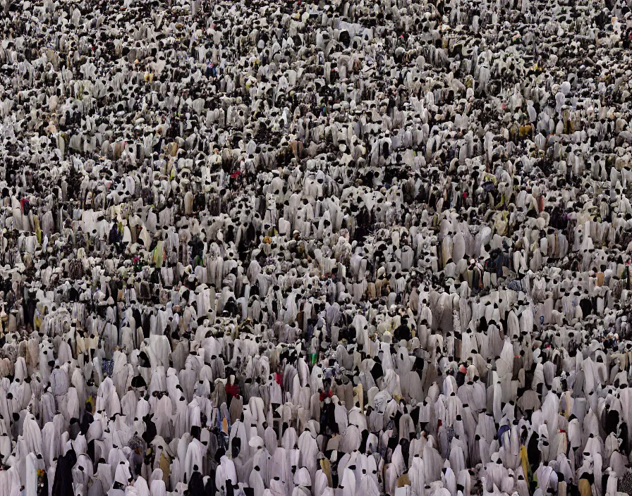 Image similar to thanos among pilgrim in mecca hajj season, photo real, Eastman EXR 50D 5245/7245