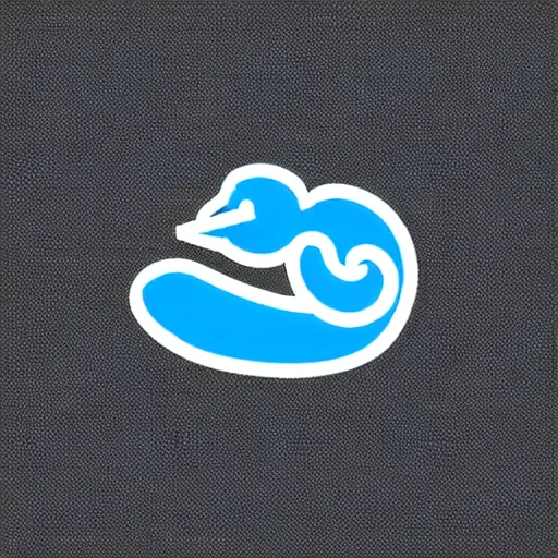Prompt: snail logo in color scheme black and blue