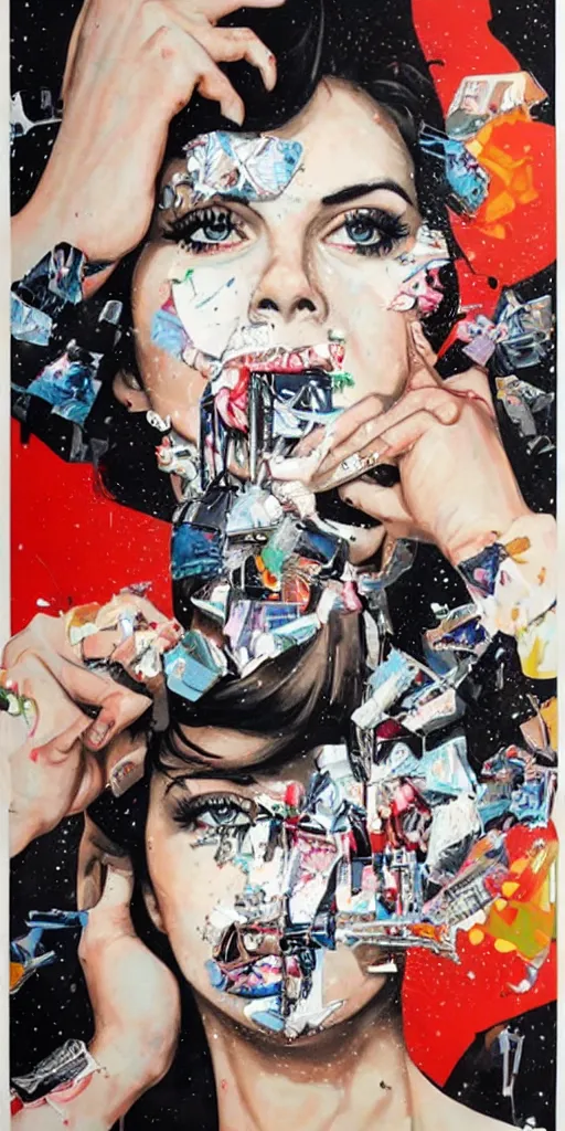 Image similar to i said, ooh, i'm drowning in the night, 1 9 8 0's disco by sandra chevrier