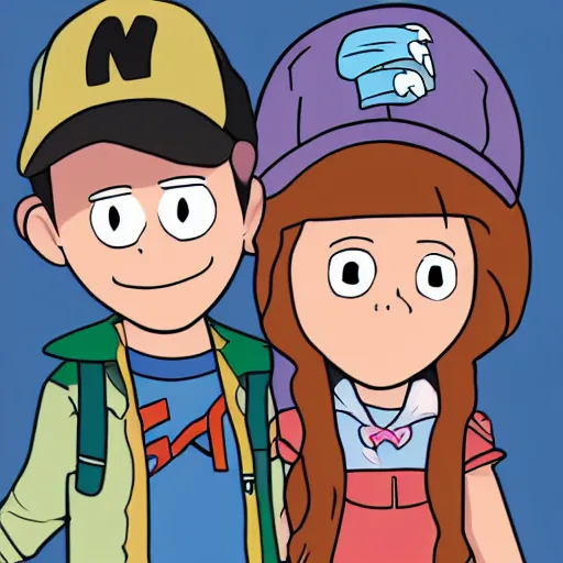 Prompt: mabel and dipper from gravity falls