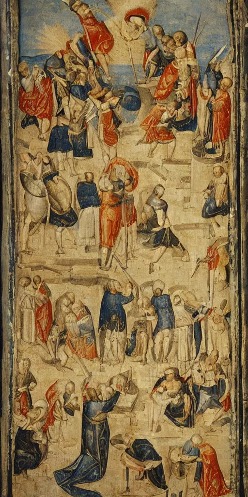 Image similar to the space shuttle launch in medieval art