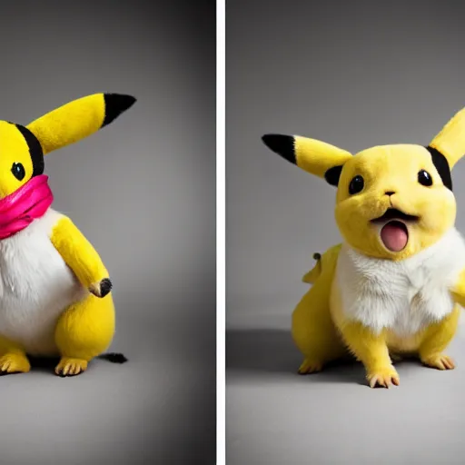 Image similar to model pikachu cute pikachu at a model photoshoot studio lighting by annie leibovitz