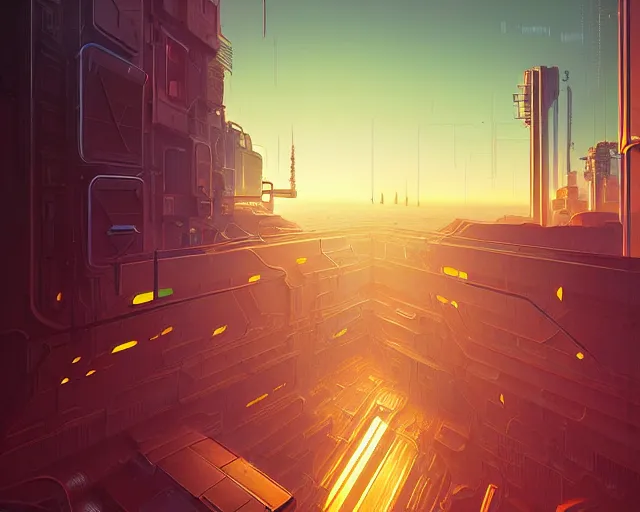 Image similar to beautiful painting of a cyberpunk marseilles inspired by phillipe stark, art by mike winkelmann, golden hour, illustration, highly detailed, simple, smooth and clean vector curves, no jagged lines, vector art, smooth, artstation