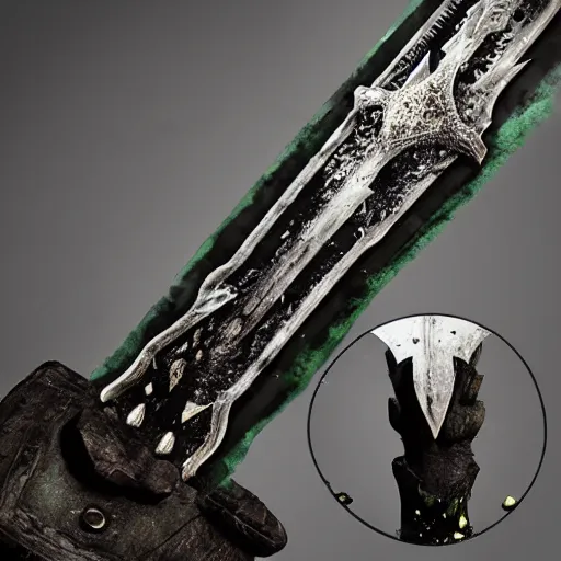 Image similar to Fantasy Longsword with black ooze dripping from it