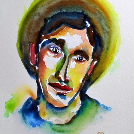 Prompt: the face of god, watercolor