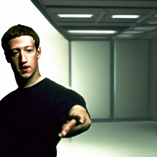 Image similar to mark zuckerberg in the matrix ( 1 9 9 9 )