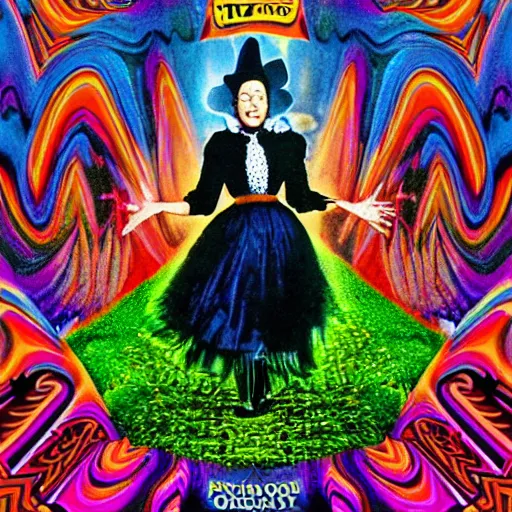 Prompt: The wizard of Oz, psychedelic