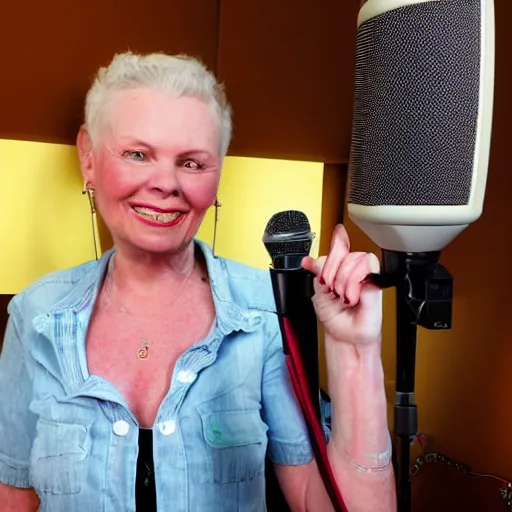 Prompt: vivienne soan in a voice recording studio