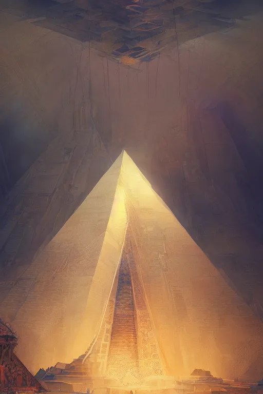 Image similar to inside of a pyramid of gizah, intricate, elegant, volumetric lighting, digital painting, highly detailed, artstation, sharp focus, illustration, concept art, ruan jia, steve mccurry