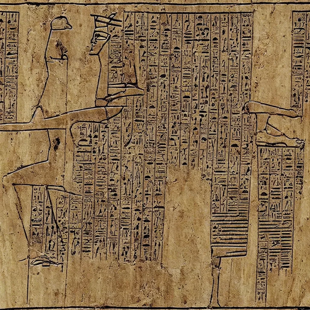 Papyrus Drawing From Ancient Egypt Showing Very Stable Diffusion