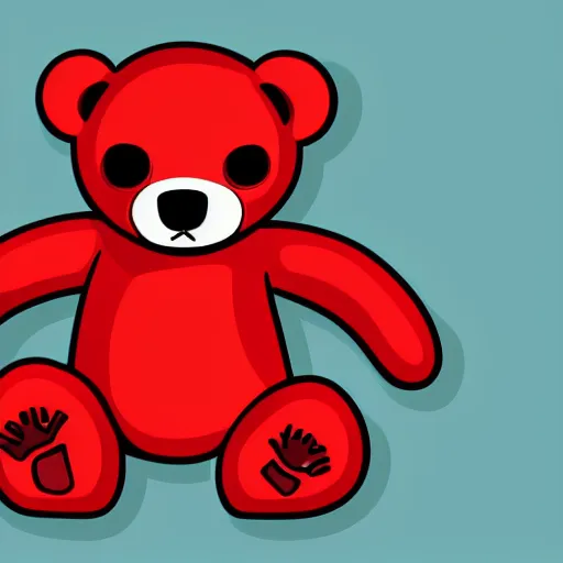 Prompt: Blood thirsty teddy bear from a horror movie, sticker, highly detailed, colorful, illustration, drama, smooth and clean vector curves, no jagged lines, vector art, smooth