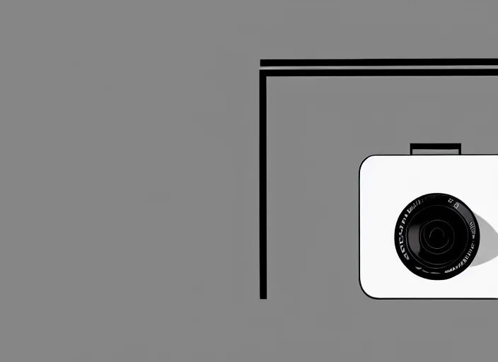 Image similar to orthographic view of minimalism camera designed by Dieter Rams, Naoto Fukasawa, designed by Apple, minimalism, front view, illustration