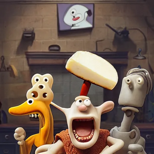 Prompt: wallace and gromit on trial for crimes against cheese, concepts art, ultra detailed, cinematic, epic