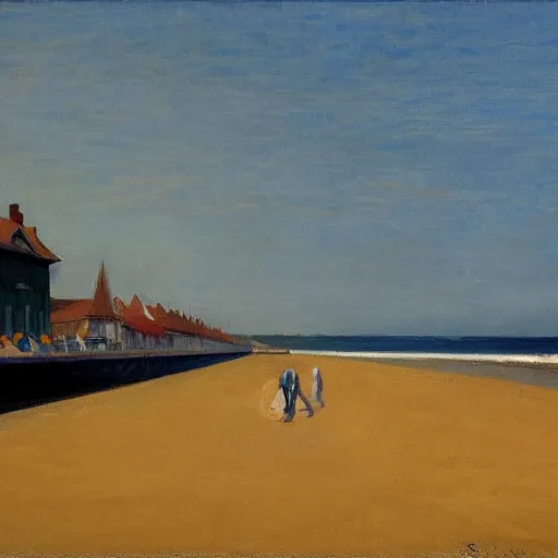 Image similar to Deauville beach by Edward hopper