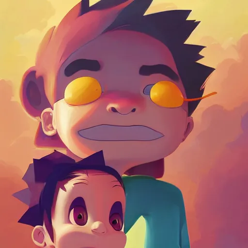 Image similar to face icon stylized minimalist rugrats, loftis, cory behance hd by jesper ejsing, by rhads, makoto shinkai and lois van baarle, ilya kuvshinov, rossdraws global illumination