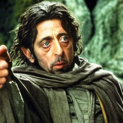 Image similar to film still of Al Pacino in Lord of the Rings