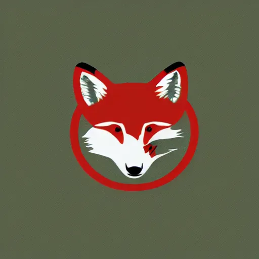 Image similar to military logo that involves foxes, white and red color scheme