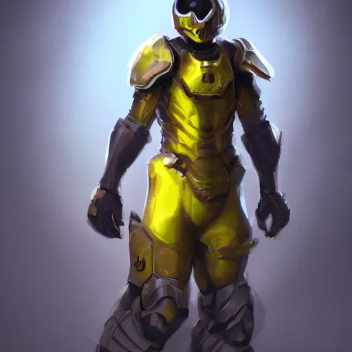 Image similar to A lemon full body portrait wearing dark matter armor standing on a hill, dynamic lighting, photorealistic concept art, stunning visuals, creative, trending on art station, ultra detailed