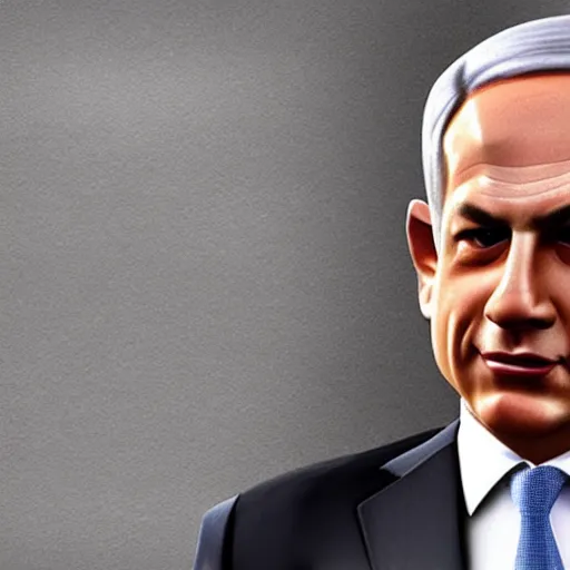 Image similar to Benjamin Netanyahu as a FIFA player, caricature, detailed