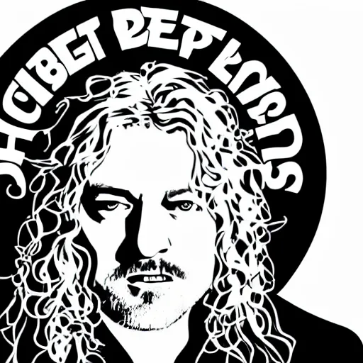 Image similar to 1 9 7 0 - young - robert - plant from led zepelin singing into the microphone, swagger, sticker - art, svg vector, adobe - illustrator