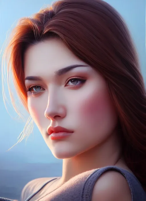 Image similar to photo of a gorgeous young woman in the style of stefan kostic, realistic, sharp focus, 8k high definition, insanely detailed, intricate, elegant, art by stanley lau and artgerm