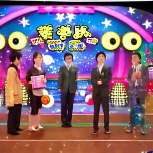 Image similar to tv still of 'Happy Tokoyo Fun Gameshow' (2012), outer space scene
