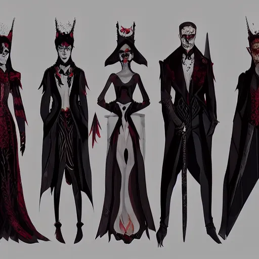 Image similar to a vampire royal court, trending on artstation