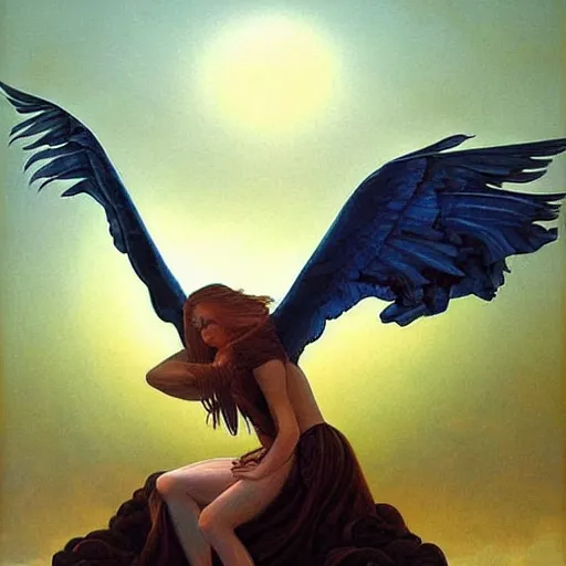 Image similar to an amazing masterpiece of art by gerald brom 👼 🌥️