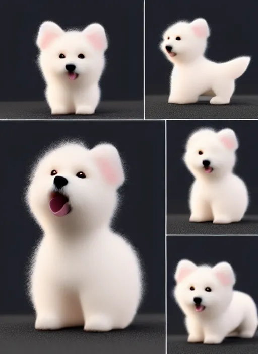 Image similar to 80mm resin detailed miniature of cute fluffy dog, Product Introduction Photos, 4K, Full body, simple background