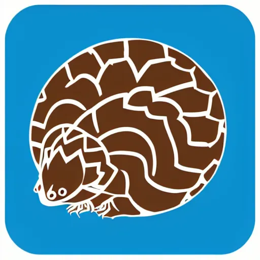 Prompt: a cute vector logo of a pangolin, hd, simplistic, white background